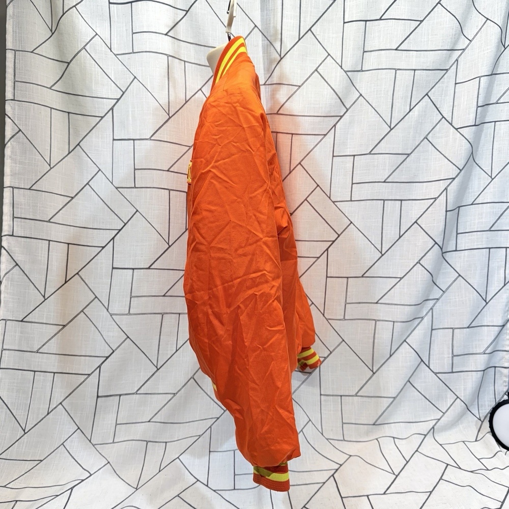 Vintage Garst Seed‎ Orange Sherpa Lined Swingster Snap Jacket Adult Med. Orange - Picture 4 of 12
